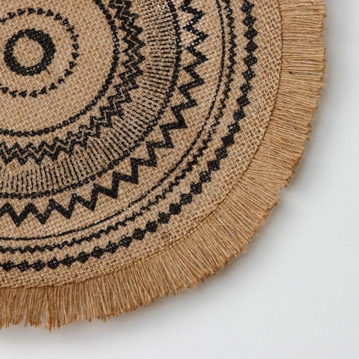 Салфетка сервировочная на стол Доляна «Африка», d=30 см, цвет чёрный Салфетка сервировочная на стол Доляна «Африка», d=30 см, цвет чёрный