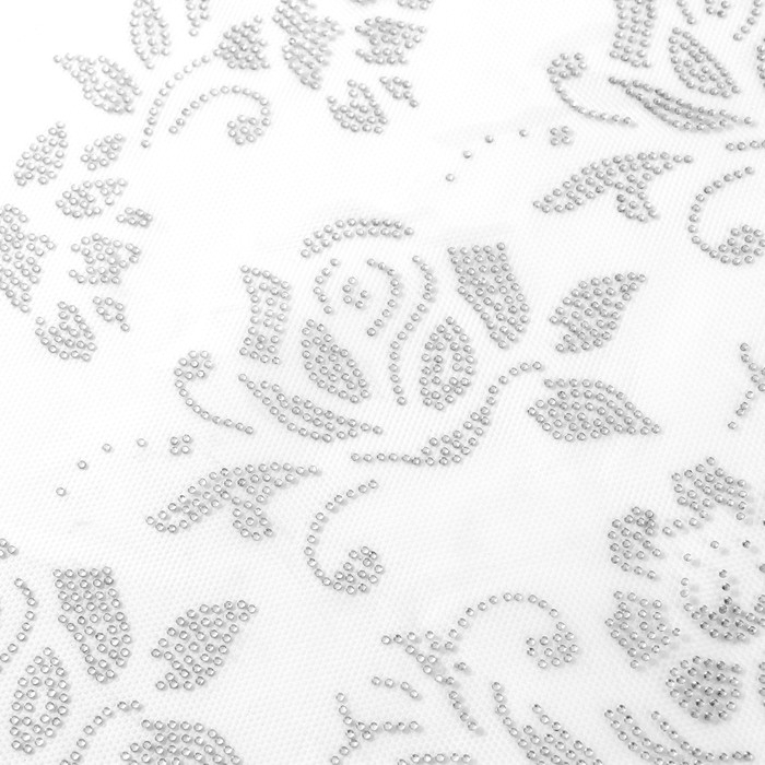 Термоаппликация из страз «Узор», 10 шт на листе, цвет белый