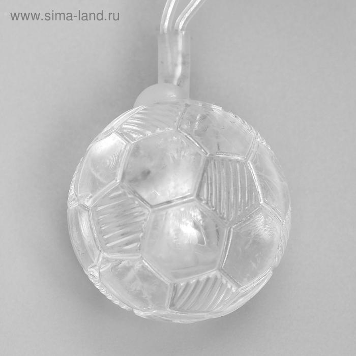 Гирлянда «Нить» 5 м с насадками «Футбольный мяч», IP20, прозрачная нить, 30 LED, свечение тёплое белое, 8 режимов, 220 В