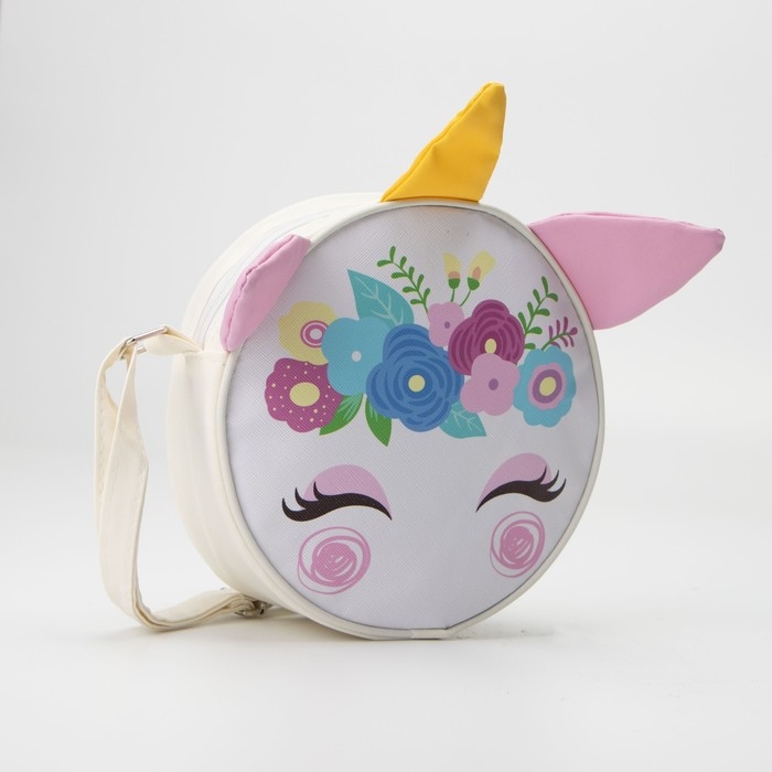 Сумка детская для девочки Сумка детская для девочки "Единорог", на молнии, цвет белый