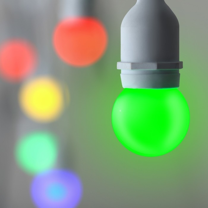 Лампа светодиодная Luazon Lighting, G45, Е27, 1.5 Вт, для белт-лайта, мульти, наб 20 шт Лампа светодиодная Luazon Lighting, G45, Е27, 1.5 Вт, для белт-лайта, мульти, наб 20 шт
