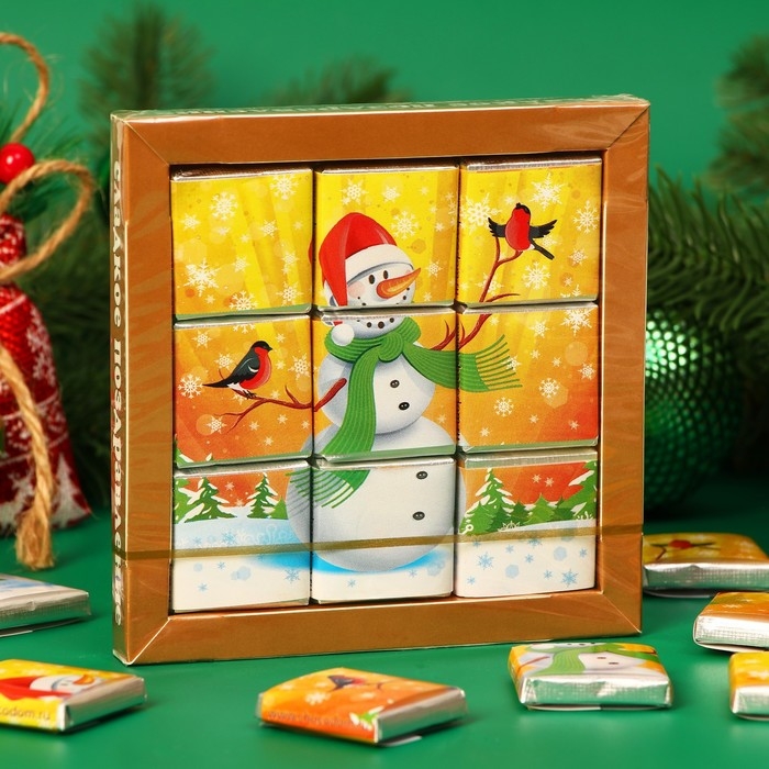 Фигурный шоколад Фигурный шоколад "Снеговик" пазл, 45 г