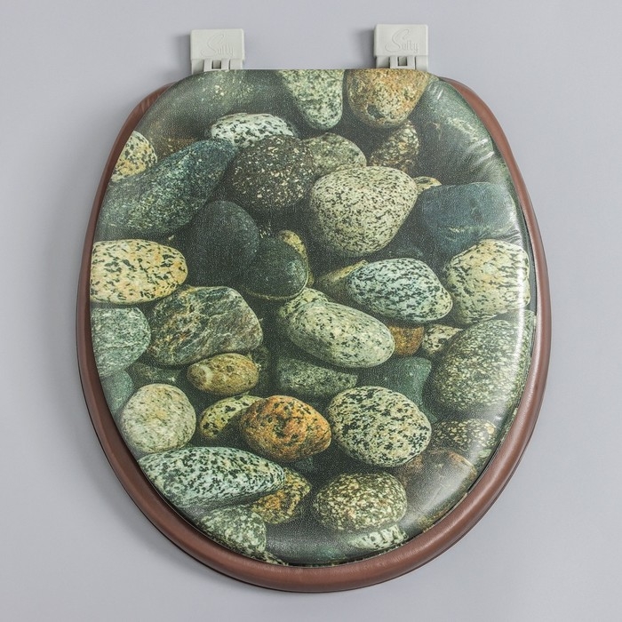 Сиденье для унитаза с крышкой, мягкое, коричневое, МИКС Сиденье для унитаза с крышкой, мягкое, коричневое, МИКС