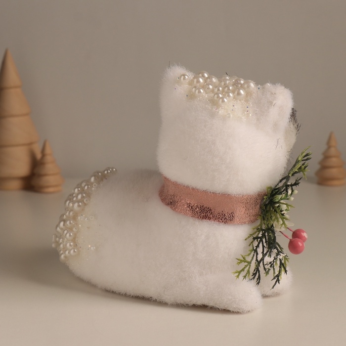 Декор Декор "Белая лисичка в бусинках" 15х17х13 см