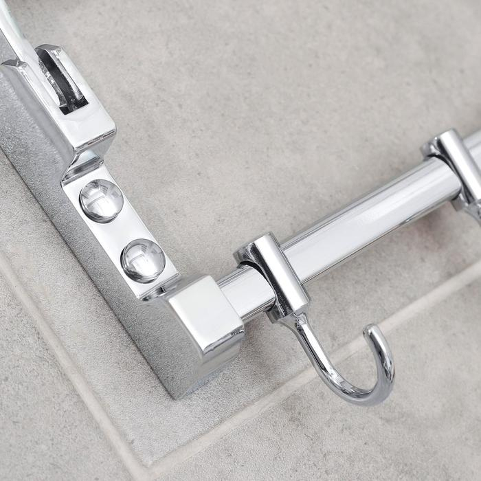 Полка откидная с двигающимися крючками Accoona A141, 57×30 см, цвет хром Полка откидная с двигающимися крючками Accoona A141, 57×30 см, цвет хром