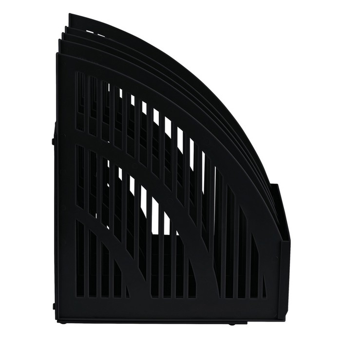 Лоток для бумаг cборный, вертикальный, LINE, 4 отделения, чёрный