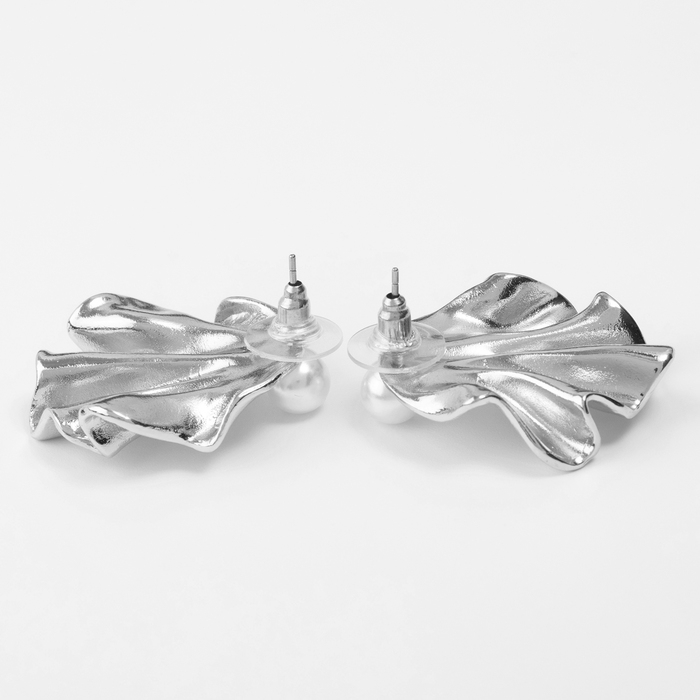 Серьги с жемчугом «Жемчуг» ракушка, немо, цвет серебро Серьги с жемчугом «Жемчуг» ракушка, немо, цвет серебро