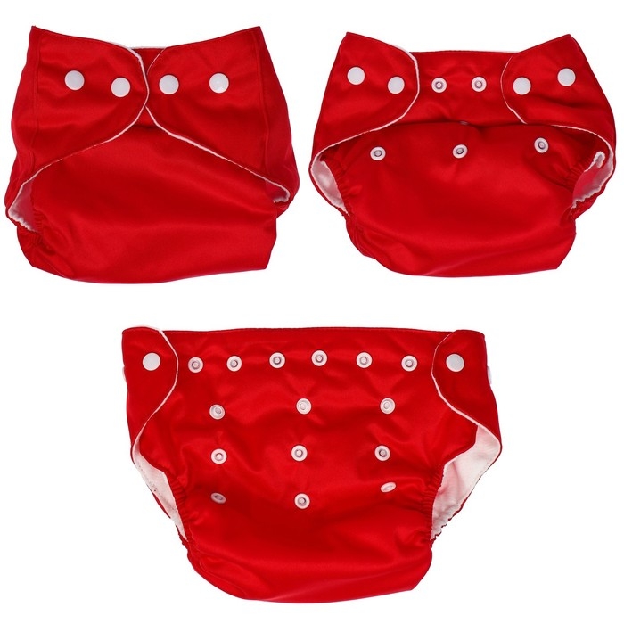 Многоразовый подгузник, 3-15 кг, цвет красный, Крошка Я Многоразовый подгузник, 3-15 кг, цвет красный, Крошка Я