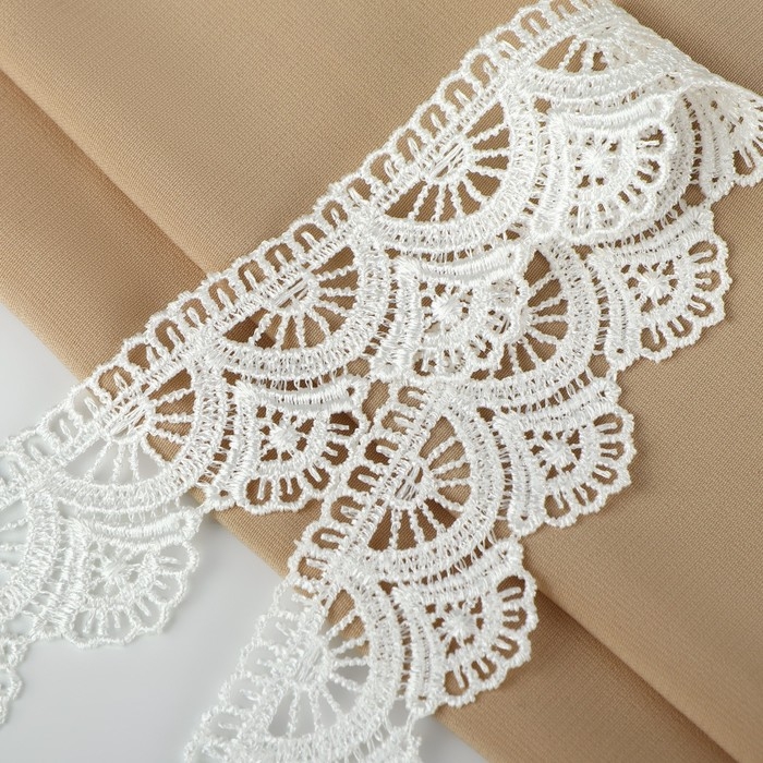 Кружево гипюровое, 35 мм × 11 ± 1 м, цвет айвори Кружево гипюровое, 35 мм × 11 ± 1 м, цвет айвори