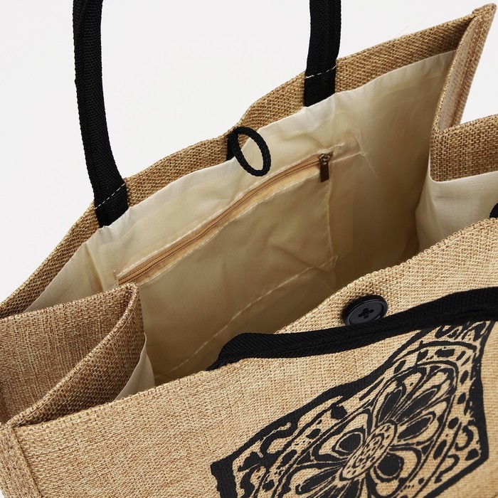 Шопер на пуговице, цвет бежевый Шопер на пуговице, цвет бежевый