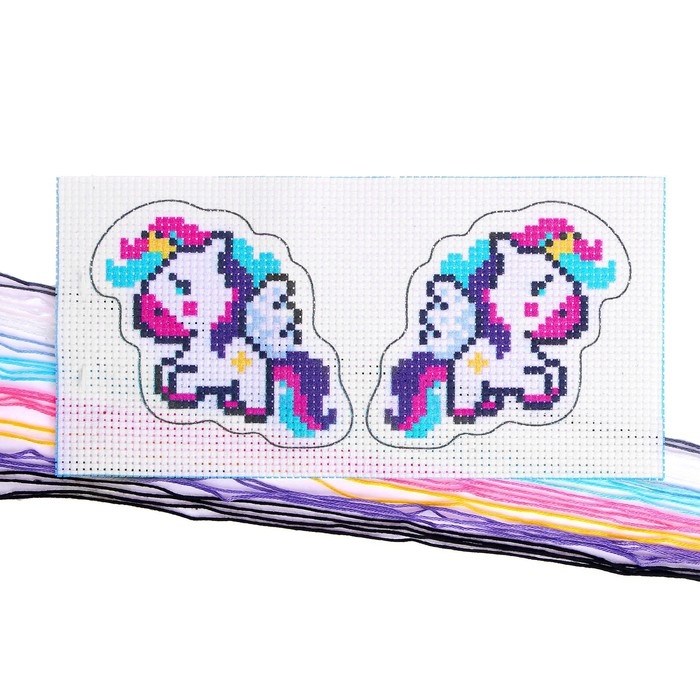 Вышивка крестиком для детей. Игрушка «Волшебный единорог», набор для творчества Вышивка крестиком для детей. Игрушка «Волшебный единорог», набор для творчества