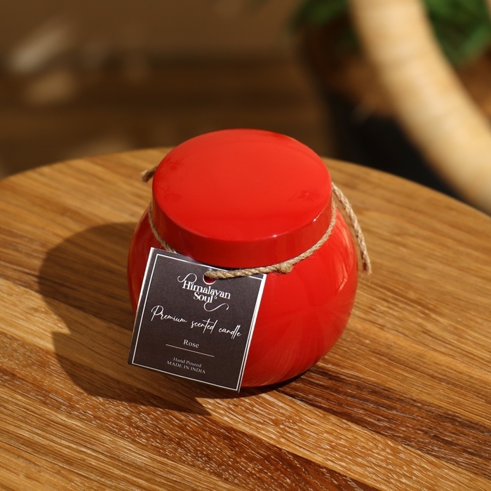 Свеча ароматическая в баночке 150 гр, парафин, rose Свеча ароматическая в баночке 150 гр, парафин, rose
