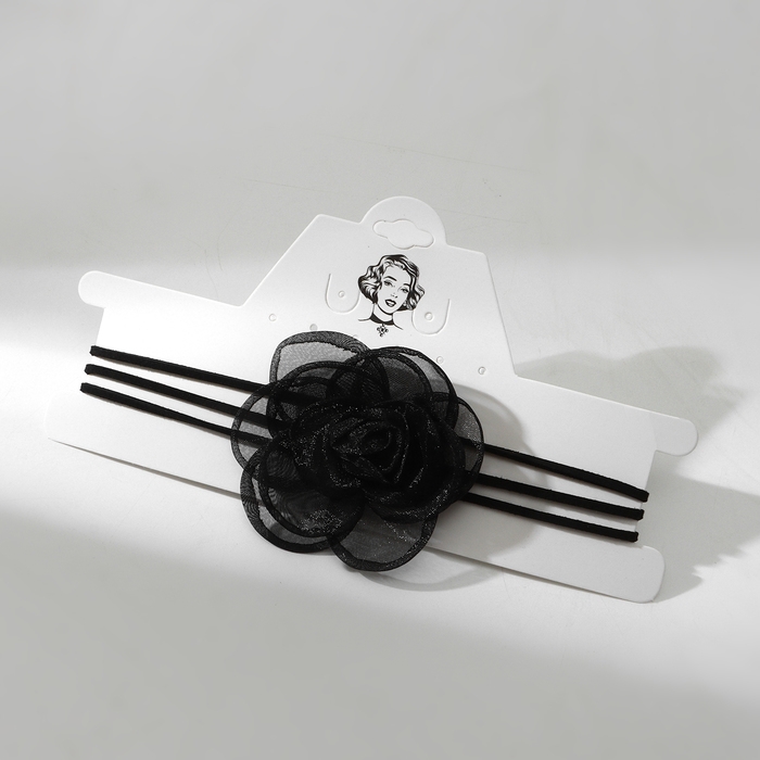 Чокер «Танго» цветок на нитях, цвет чёрный, 30см Чокер «Танго» цветок на нитях, цвет чёрный, 30см