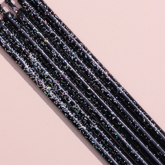 Набор свечей в торт, 6 штук Набор свечей в торт, 6 штук "Сияние", чёрный, 17 см