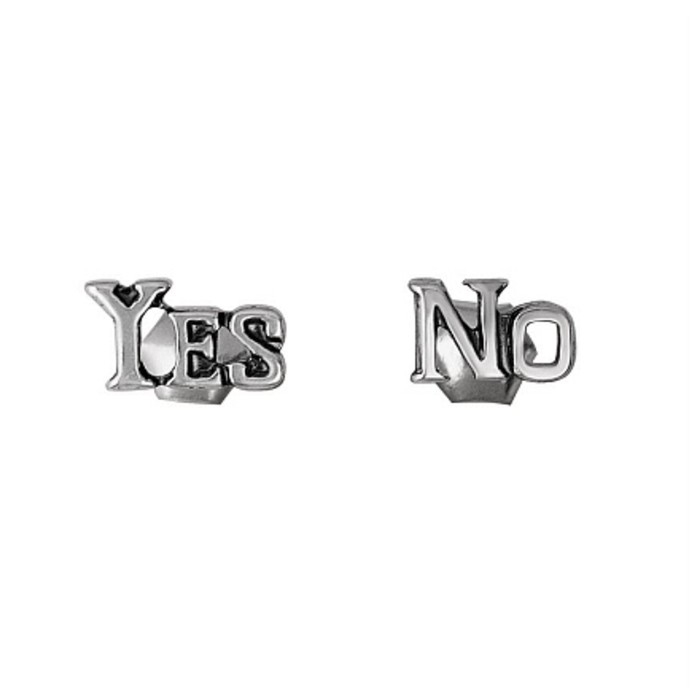 Пусеты «Да или нет», посеребрение с оксидированием Пусеты «Да или нет», посеребрение с оксидированием