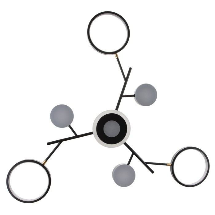 Люстра с ПДУ 2300/7BK LED 150Вт 3000-6000К черный 75х75х9 см BayerLux