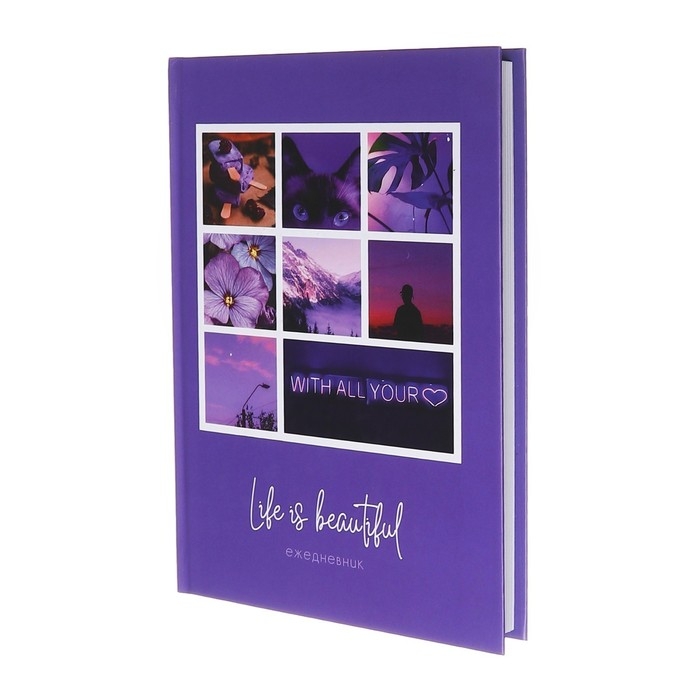 Ежедневник недатированный на сшивке А5 160 листов, картон 7БЦ, матовая ламинация Ежедневник недатированный на сшивке А5 160 листов, картон 7БЦ, матовая ламинация "Моменты. Коллаж"