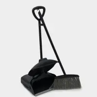 Щётка для пола, с совком-ловушкой, с крышкой, серая