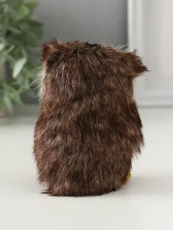 Фигурка-пушистик &laquo;Сова на ветке&raquo;, 7.5&times;8&times;11 см