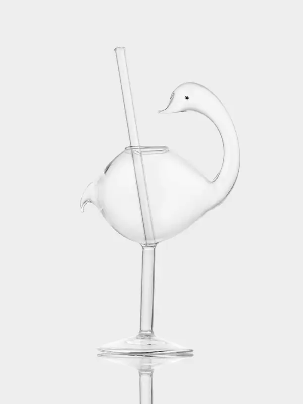 Бокал для коктейля Magistro &laquo;Лебедь&raquo;, 170 мл, 7&times;20 см, с трубочкой, стекло, прозрачный