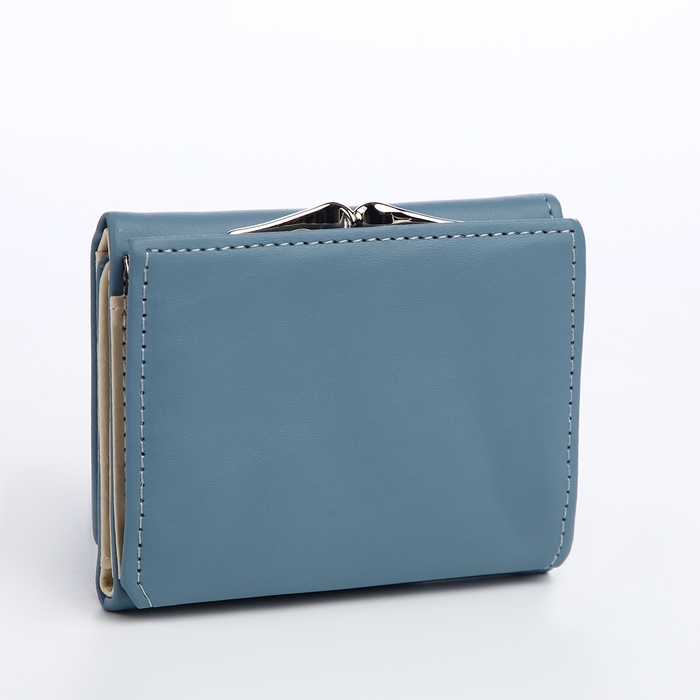 Кошелёк женский на кнопке, цвет голубой Кошелёк женский на кнопке, цвет голубой