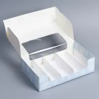 Коробка для эклеров с вкладышами &laquo;Новогодняя акварель&raquo;, 25&times;15&times;7 см