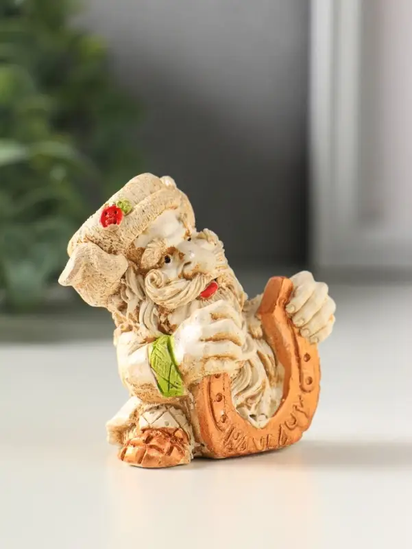 Фигурка гипс &laquo;Домовой&raquo;, 6&times;6 см, слоновая кость