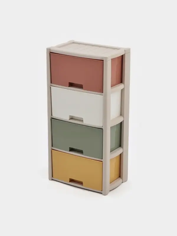 Комод 4-х секционный &laquo;Колорит&raquo;, пластик, 47.5&times;30&times;94 см, МИКС
