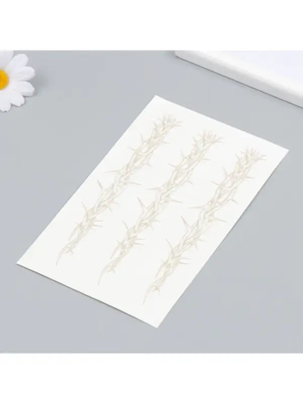 Переводная тату на тело синяя «Ветви с шипами», 18×11 см