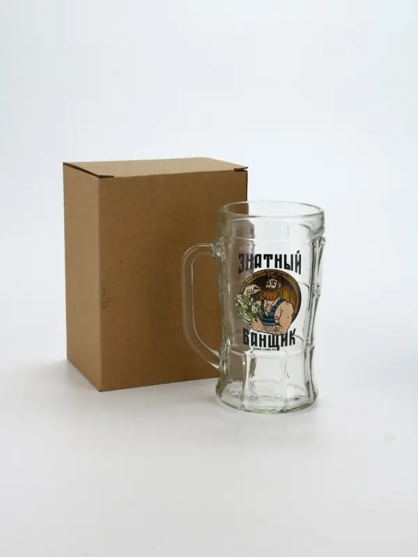 Кружка пивная стеклянная «Знатный банщик», 500 мл Кружка пивная стеклянная «Знатный банщик», 500 мл