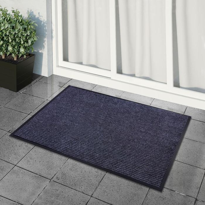Коврик придверный влаговпитывающий, ребристый, «Стандарт», 90×150 см, цвет серый Коврик придверный влаговпитывающий, ребристый, «Стандарт», 90×150 см, цвет серый