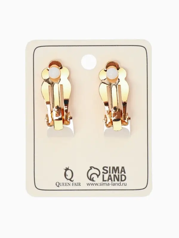 Серьги клипсы для ушей QF &laquo;Змейка&raquo;, цвет золото