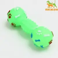 Игрушка пищащая "Гантель с лапками" для собак, 13 см, зелёная Игрушка пищащая "Гантель с лапками" для собак, 13 см, зелёная