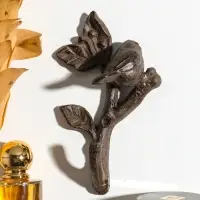 Крючок настенный &laquo;Воробушек на веточке&raquo;, ключница декоративная, чугун, 10&times;6&times;17 см