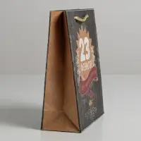 Пакет подарочный крафтовый, упаковка, &laquo;С 23 февраля&raquo;, MS 18&times;23&times;8 см