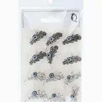 Брошь-оберег "Пёрышко",  (фас 12шт), цвет МИКС