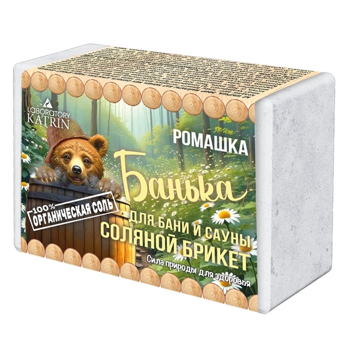 Соляной брикет для бани  Соляной брикет для бани "Банька" ромашка, 500 г