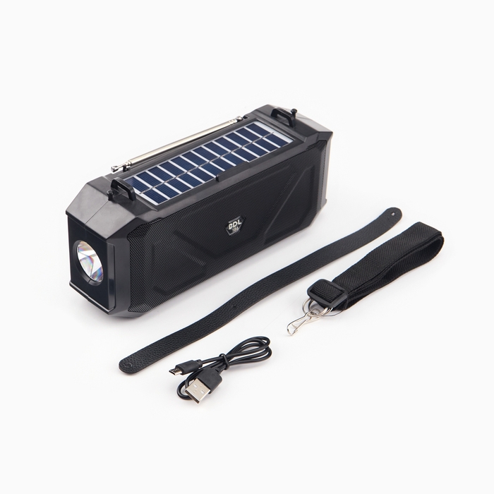 Фонарь аккумуляторный, 5Вт, 1200мАч, IPX5, Bluetooth, AUX, USB, радио, солнеч.бат, зеленый Фонарь аккумуляторный, 5Вт, 1200мАч, IPX5, Bluetooth, AUX, USB, радио, солнеч.бат, зеленый