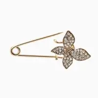 Булавка &laquo;Бабочка&raquo;, 5 см, белая в золоте
