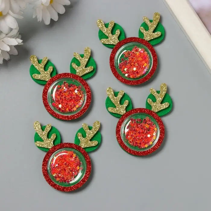 Декор для творчества войлок, пластик блеск  Декор для творчества войлок, пластик блеск "Оленьи рожки" 5х5 см