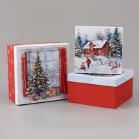 Коробка подарочная новогодняя 3 в1, набор &laquo;Новый год&raquo;, 18&times;18&times;10 - 22&times;22&times;12 см