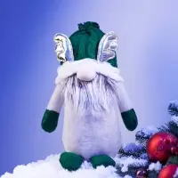 Фигура текстиль «Гном лосяш в зелёном» 33×12×18 см, 1 LED, от батареек AG13×3, свечение тёплое белое