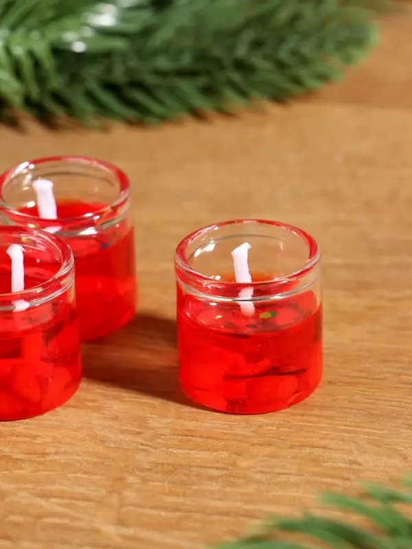 Набор гелевых свечей «Конь. С Новым годом!», 3 шт, красные, 2,5 х2,5 х 2,5 см Набор гелевых свечей «Конь. С Новым годом!», 3 шт, красные, 2,5 х2,5 х 2,5 см