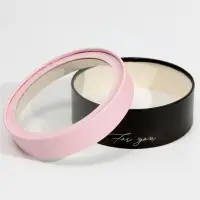 Коробка для макарун, кондитерская упаковка тубус с окном, For you 16&times;16&times;5 см