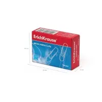 Скрепки канцелярские ErichKrause, 33 мм, 100 шт., оцинкованные, картонная упаковка