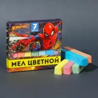 Мелки цветные школьные 7 шт., «Человек-паук»