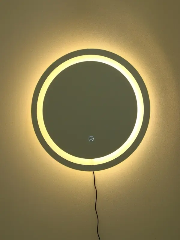 Зеркало с подсветкой 50х50 см, сенсорная кнопка