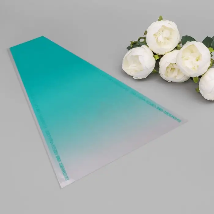 Пакет конус для цветов, «Переход», 29+10×45 см, зелёный Пакет конус для цветов, «Переход», 29+10×45 см, зелёный