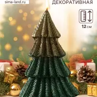 Свеча декоративная &laquo;Ёлка геометрия&raquo;, 80&times;120 мм, лак, зелёная
