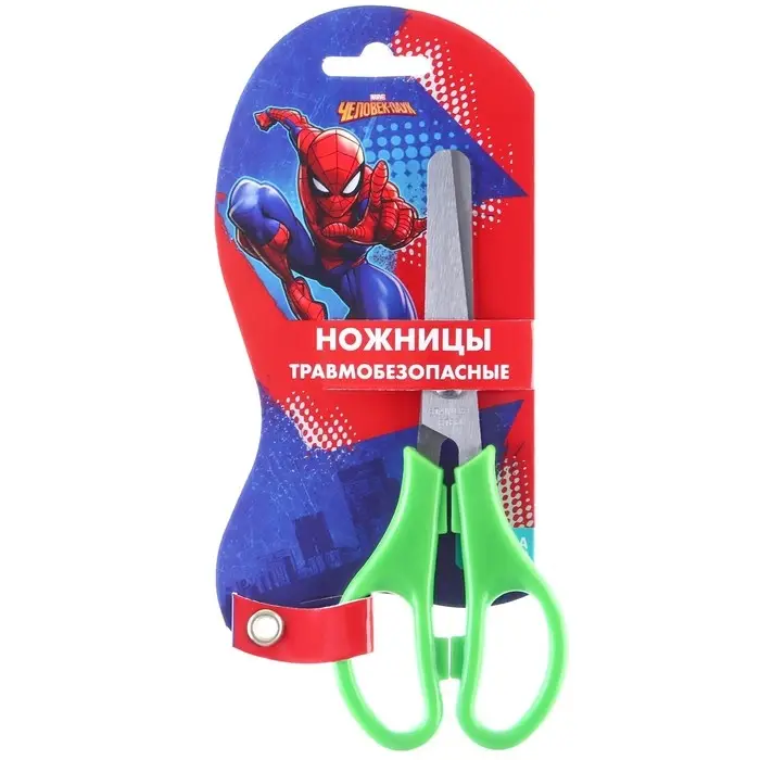Ножницы детские 12 см, безопасные, пластиковые ручки, Человек-Паук, МИКС Ножницы детские 12 см, безопасные, пластиковые ручки, Человек-Паук, МИКС